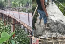 বরিশালে ব্রিজ নির্মাণে রডের পরিবর্তে বাঁশের কঞ্চি দিয়ে ঢালাই